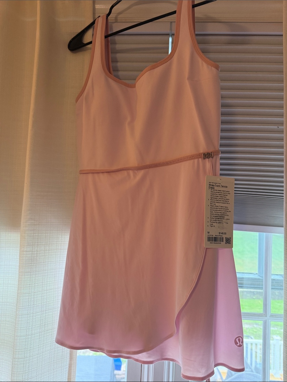 lululemon athletica Pale Pink Sleeveless Wrap Tennis Dress